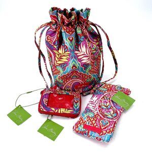 VERA BRADLEY Wallet Sunglass Case Ditty Bag Bundle